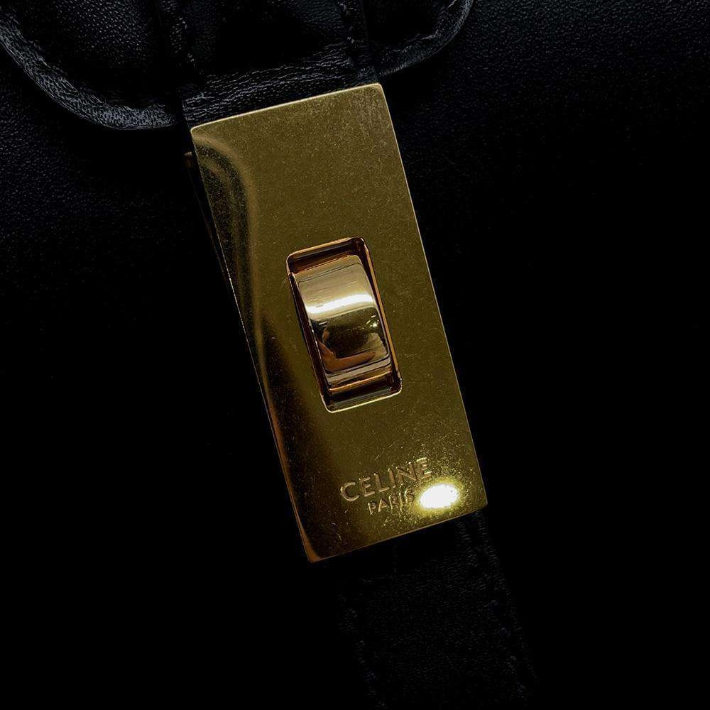 CELINE Busas 16 Shoulder Bag Black189193BEY Calf Leather Size Medium