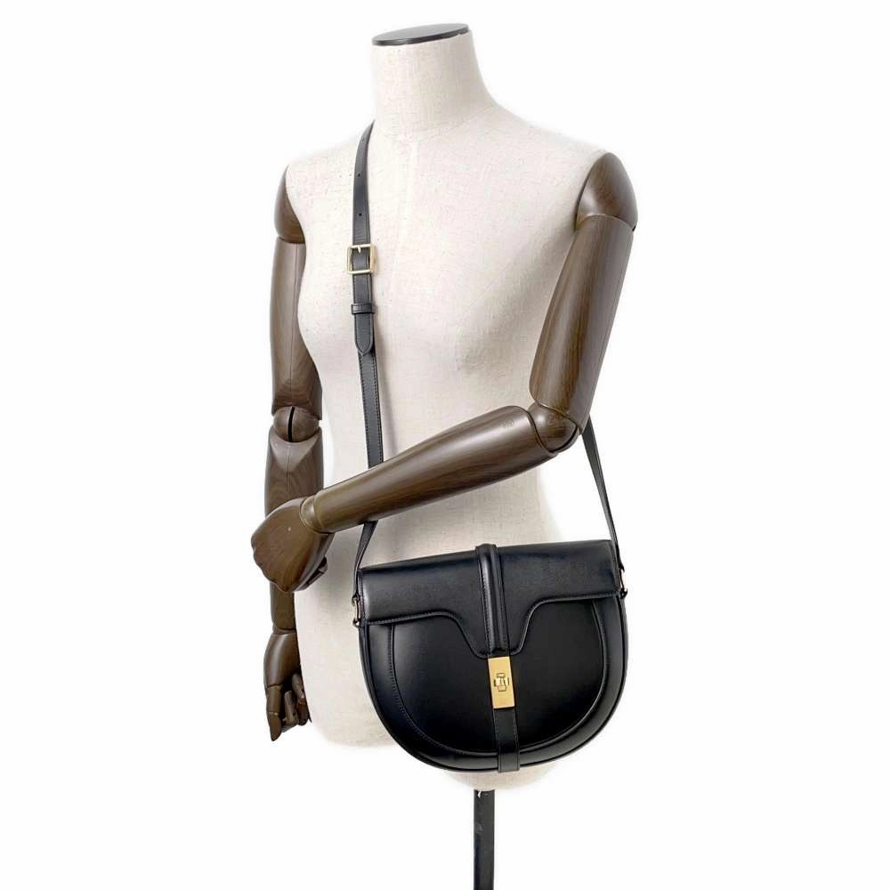 CELINE Busas 16 Shoulder Bag Black189193BEY Calf Leather Size Medium