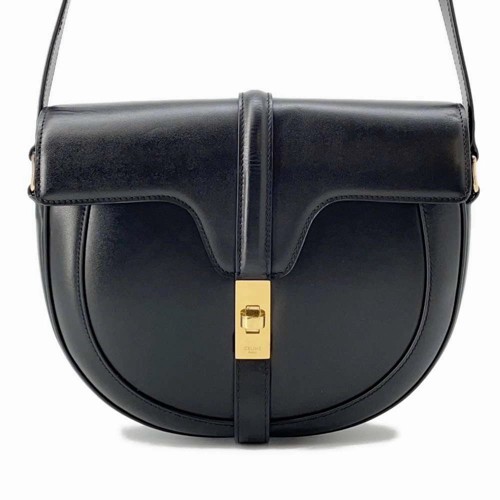 CELINE Busas 16 Shoulder Bag Black189193BEY Calf Leather Size Medium