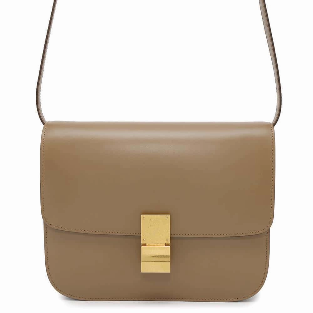 CELINE Classic Box Shoulder Bag Beige164173 Box Calf LeatherLeather Size Medium