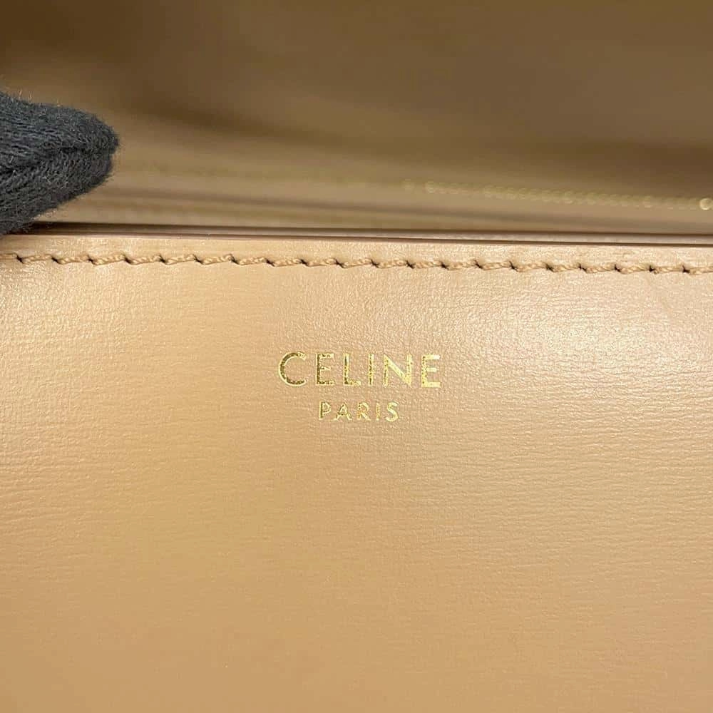 CELINE Classic Box Shoulder Bag Beige164173 Box Calf LeatherLeather Size Medium