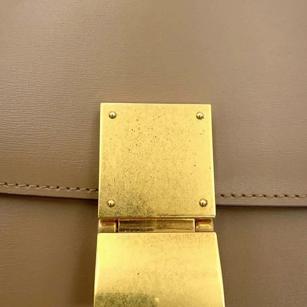 CELINE Classic Box Shoulder Bag Beige164173 Box Calf LeatherLeather Size Medium