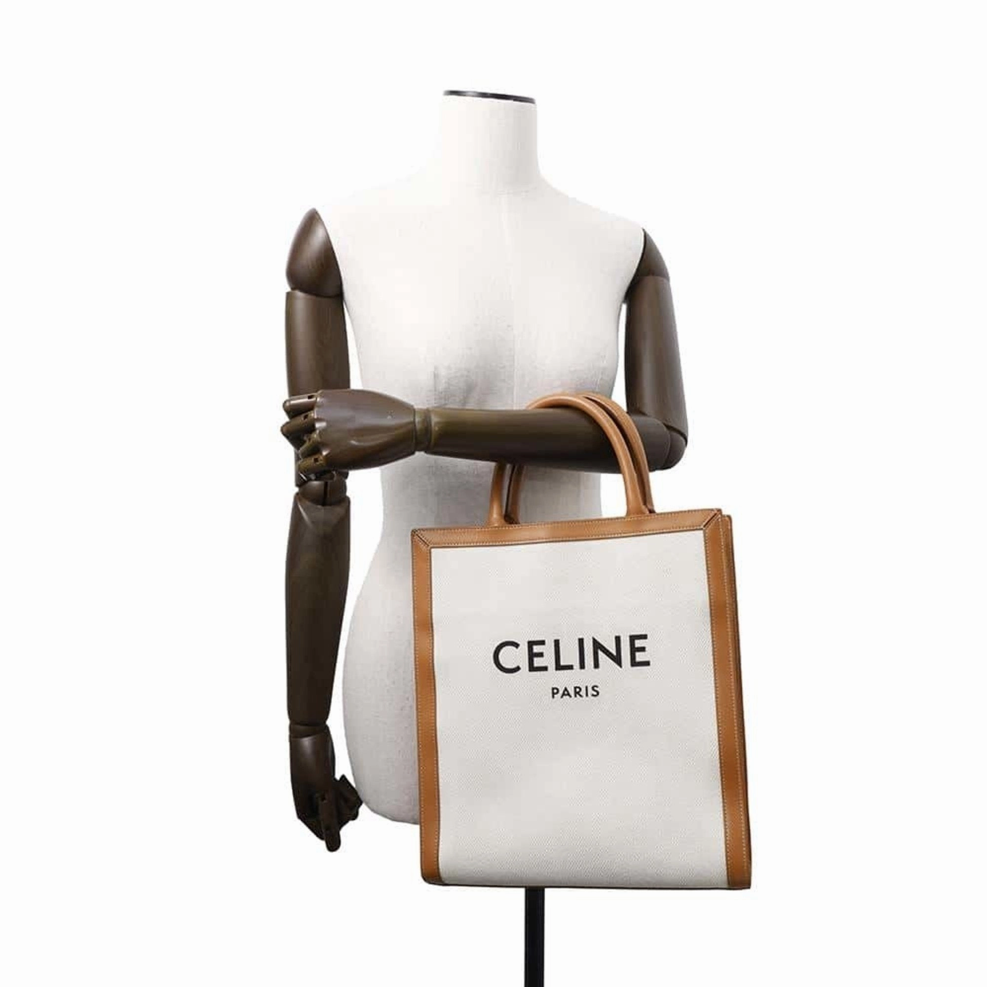 Celine Leather Canvas Shoulder Bag Tote Bag (Pre-Owned)
