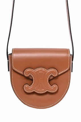 Celine Mini Brown Leather Besace Triomphe Crossbody Bag