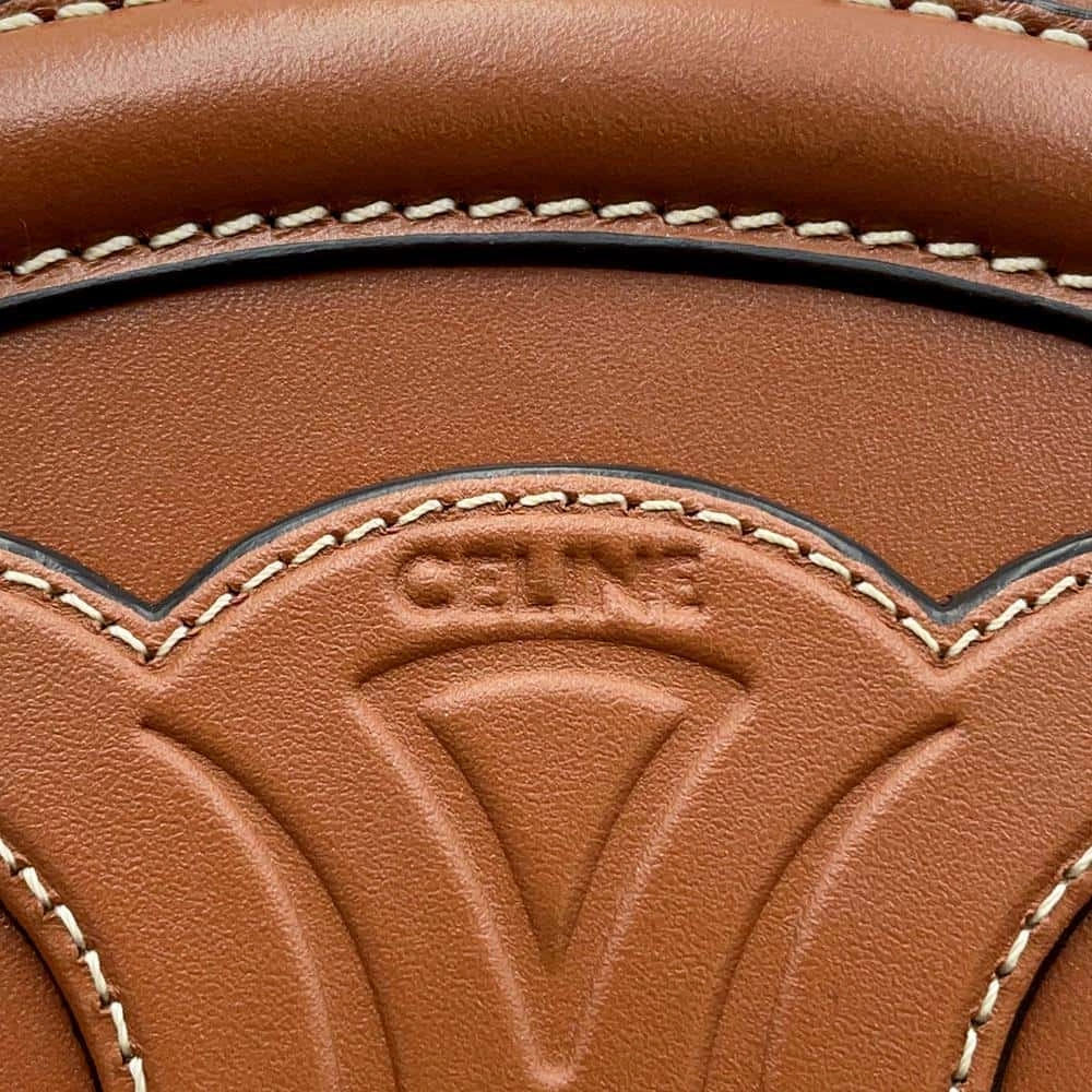 CELINE Oval Purse Cuir Triomphe Shoulder Bag Tan10I703DPQ Leather