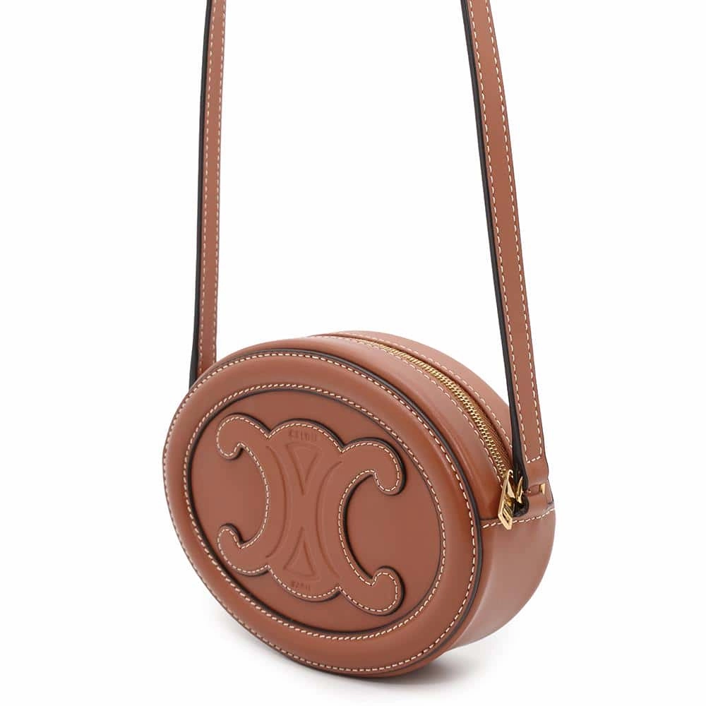 CELINE Oval Purse Cuir Triomphe Shoulder Bag Tan10I703DPQ Leather