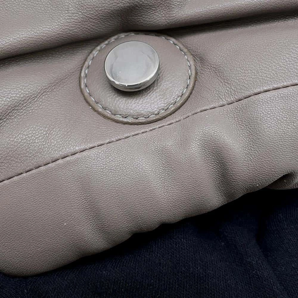 CELINE Pillow Shoulder Bag Gray Leather