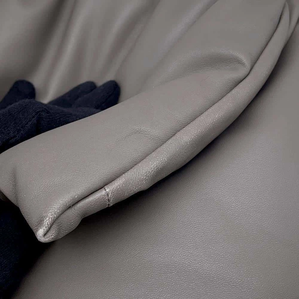 CELINE Pillow Shoulder Bag Gray Leather