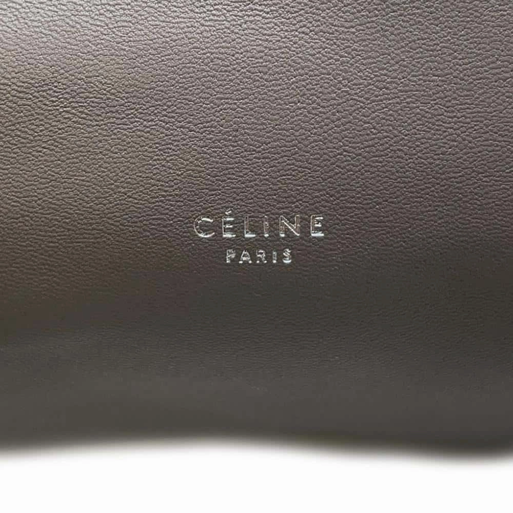 CELINE Pillow Shoulder Bag Gray Leather