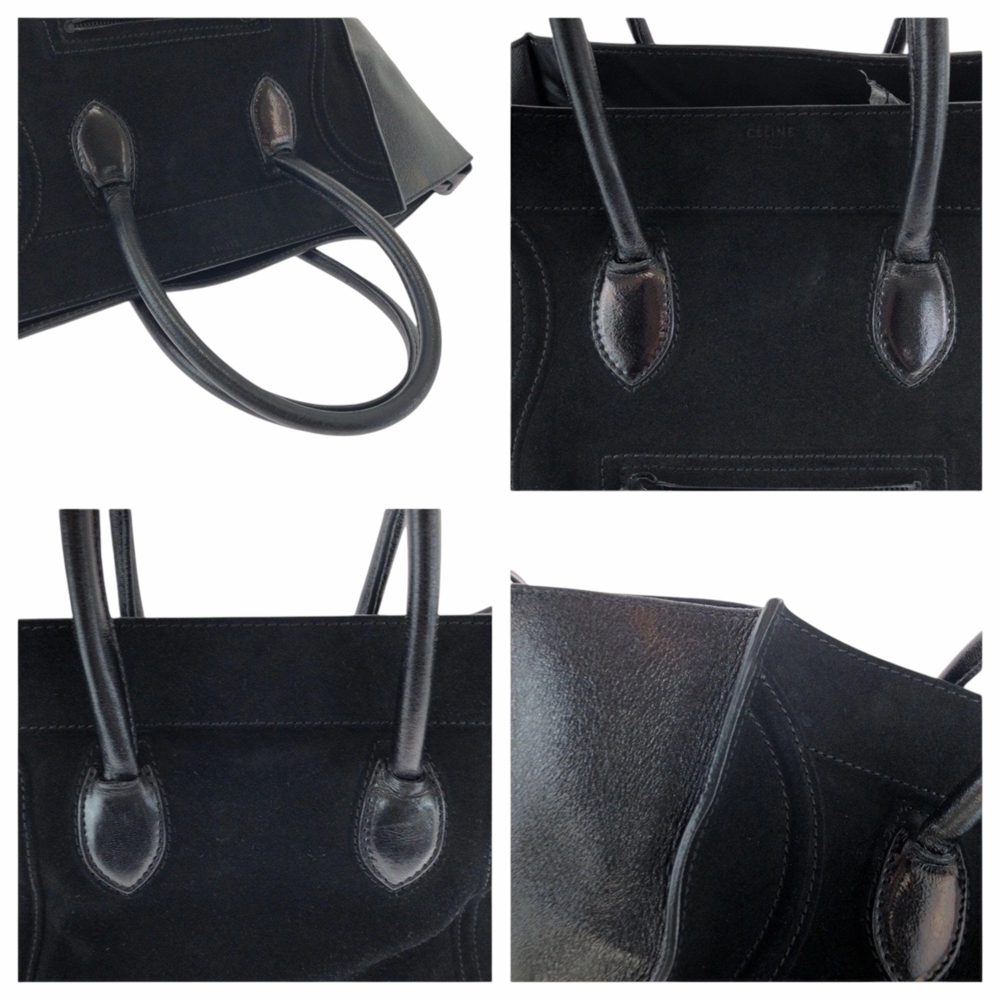 Celine Suede Leather Handbag Shoulder Bag Tote Bag (Pre-Owned)