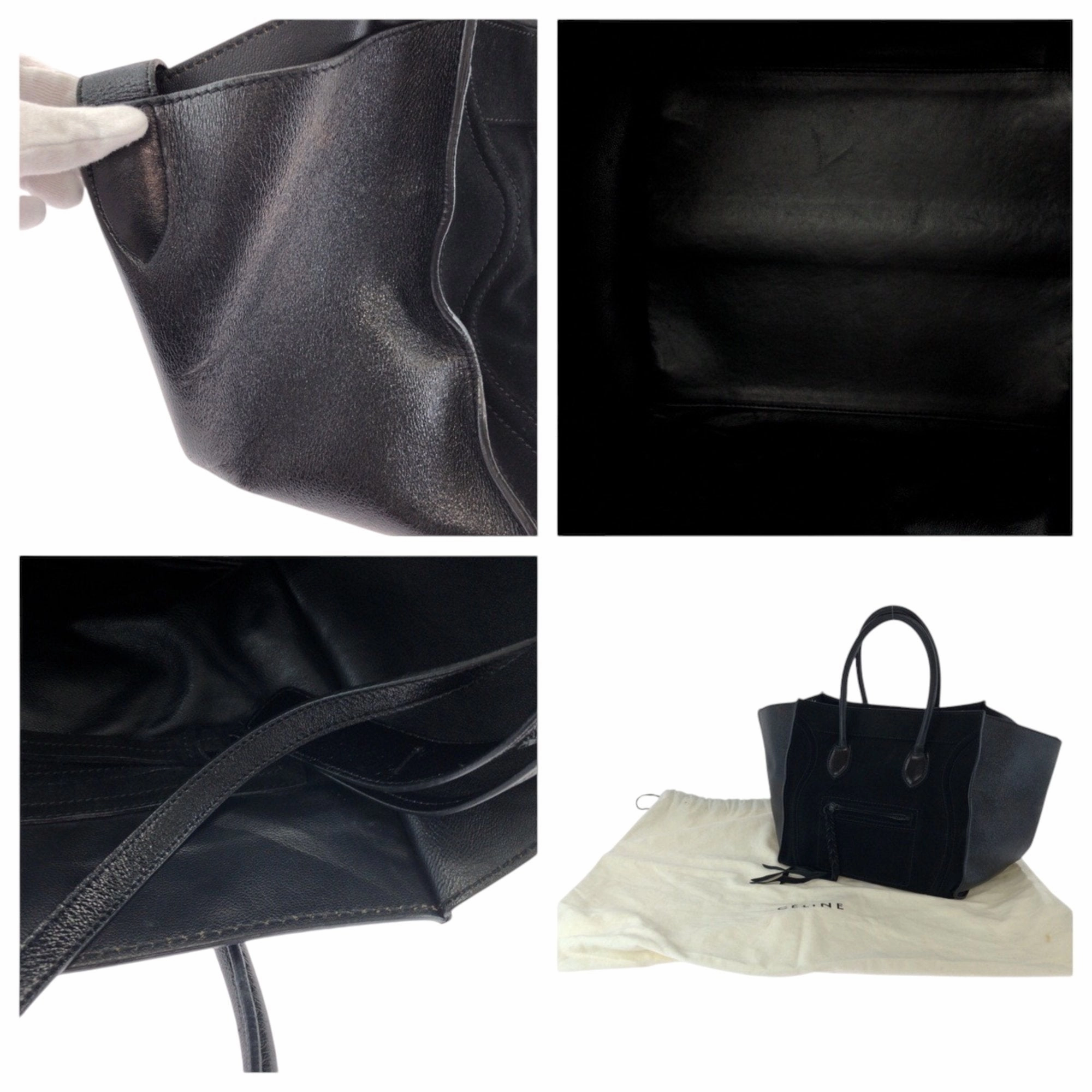 Celine Suede Leather Handbag Shoulder Bag Tote Bag (Pre-Owned)
