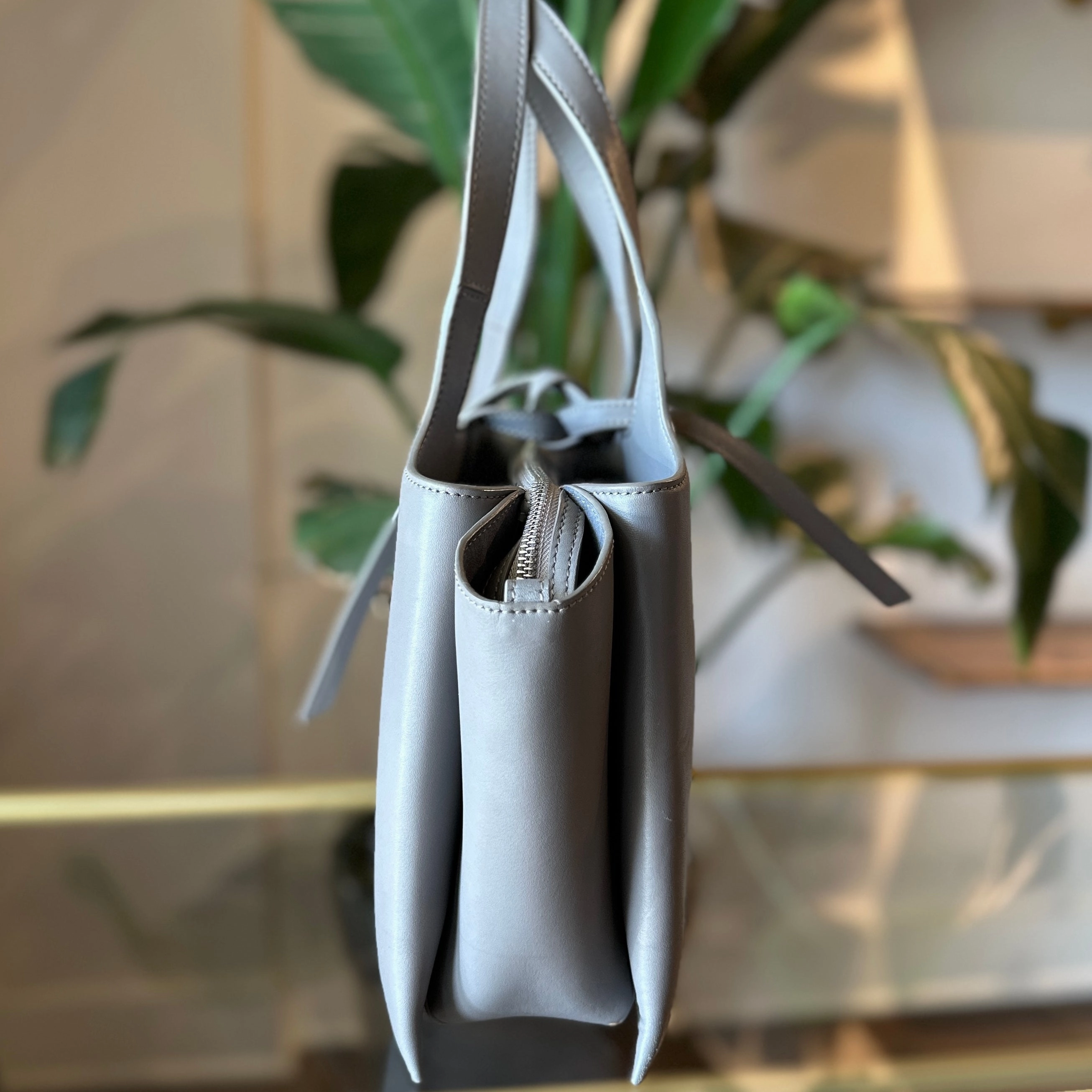 CELINE Tri-fold Medium Grey Shoulder Bag