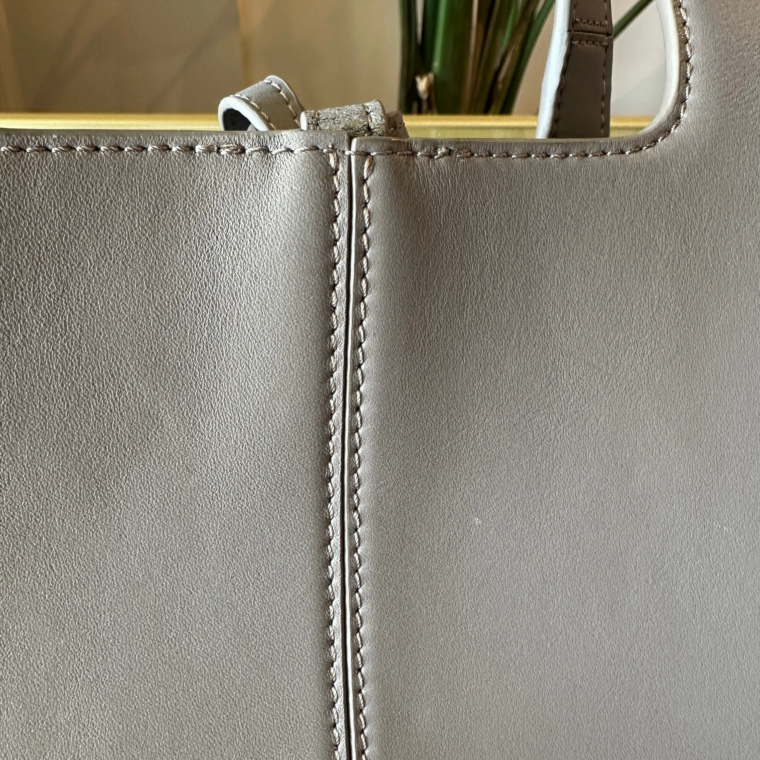 CELINE Tri-fold Medium Grey Shoulder Bag