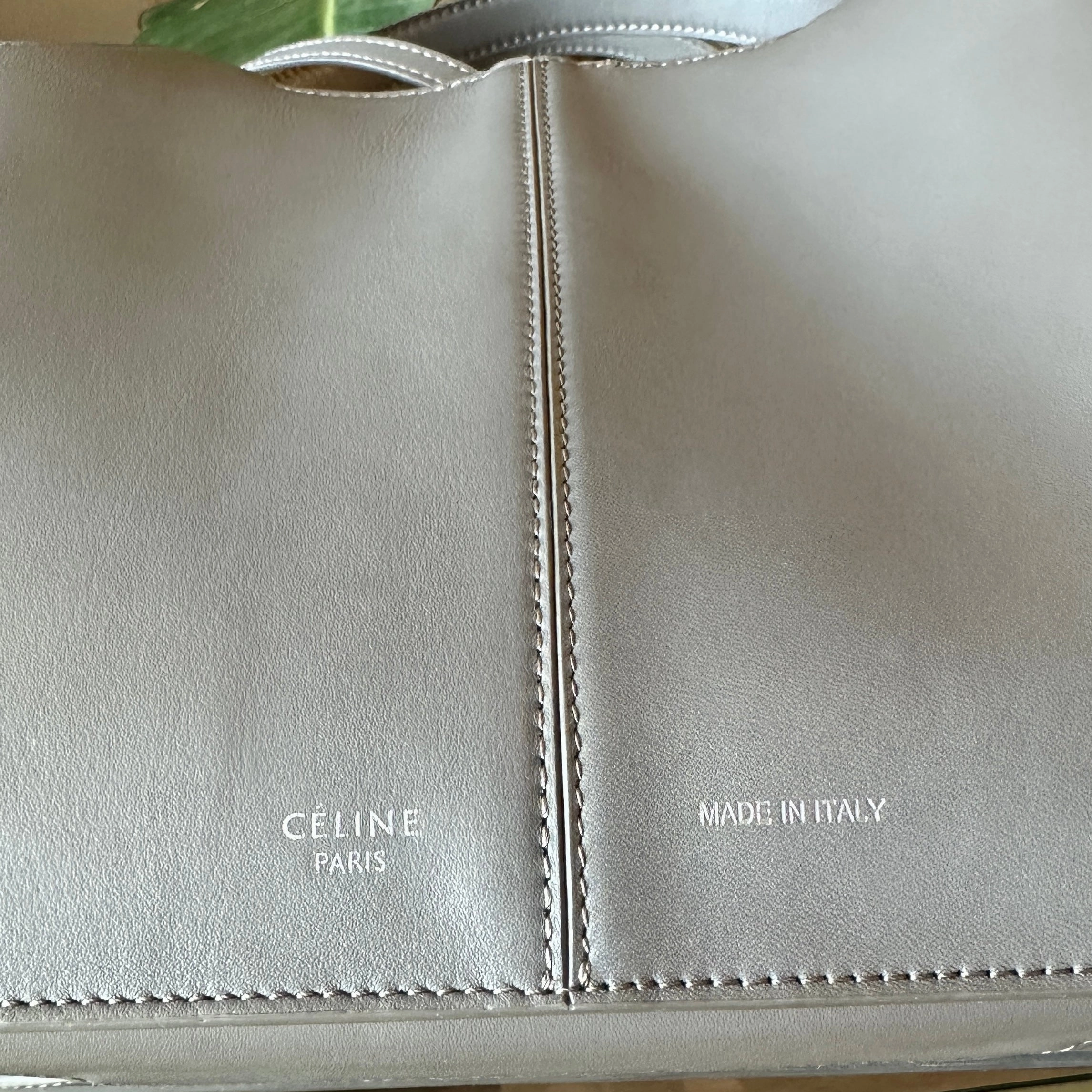 CELINE Tri-fold Medium Grey Shoulder Bag