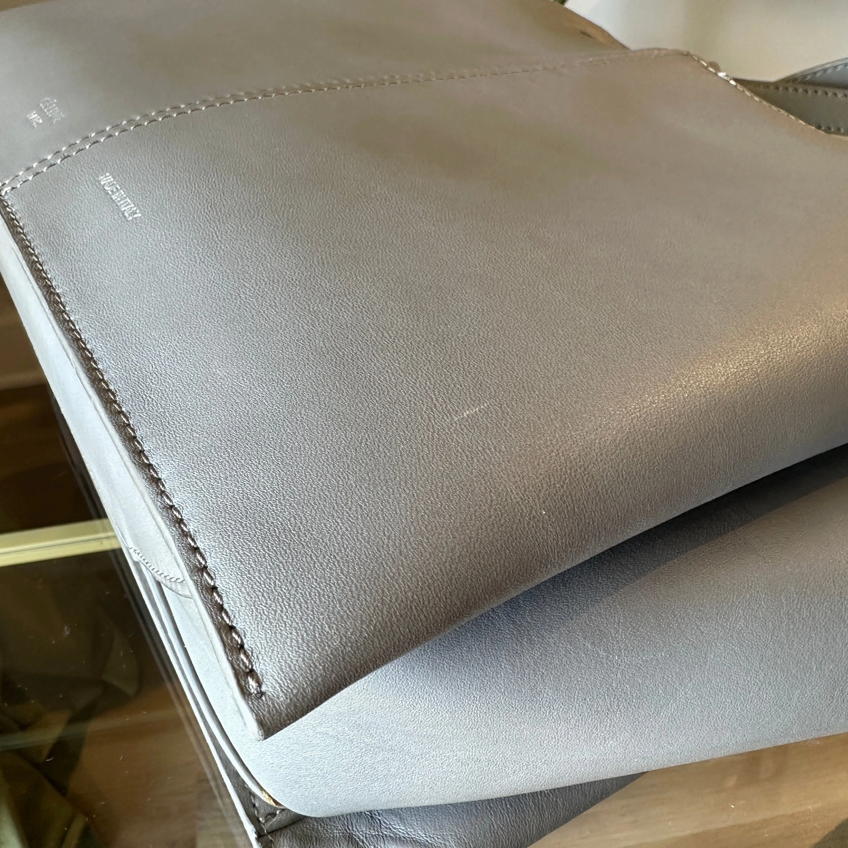 CELINE Tri-fold Medium Grey Shoulder Bag