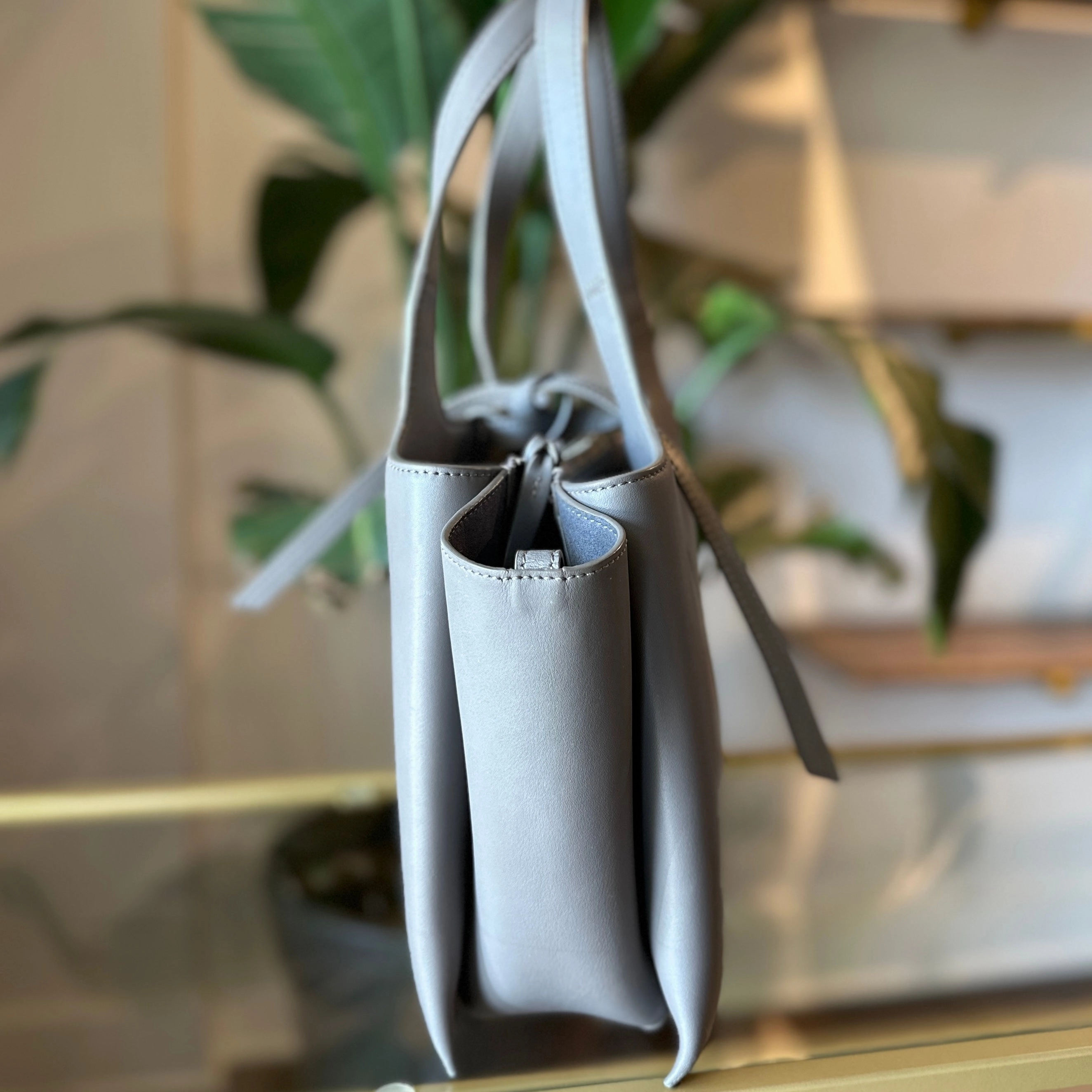 CELINE Tri-fold Medium Grey Shoulder Bag