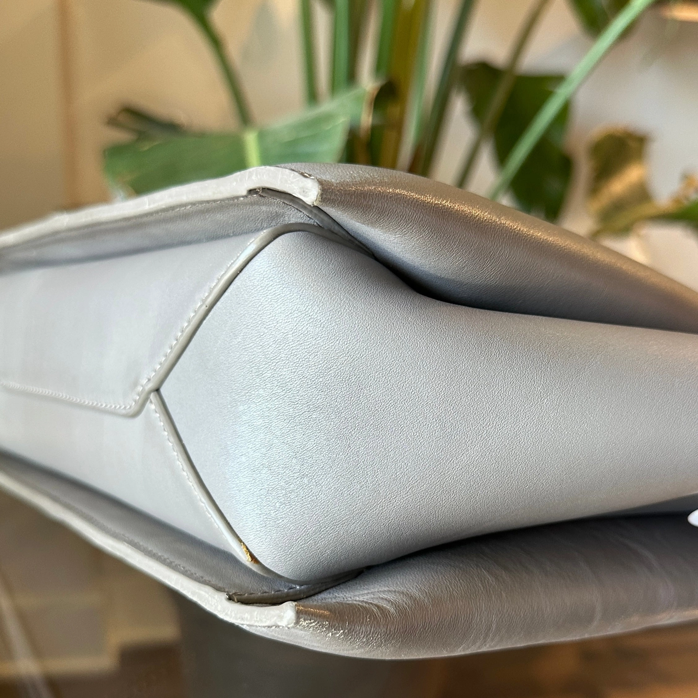 CELINE Tri-fold Medium Grey Shoulder Bag