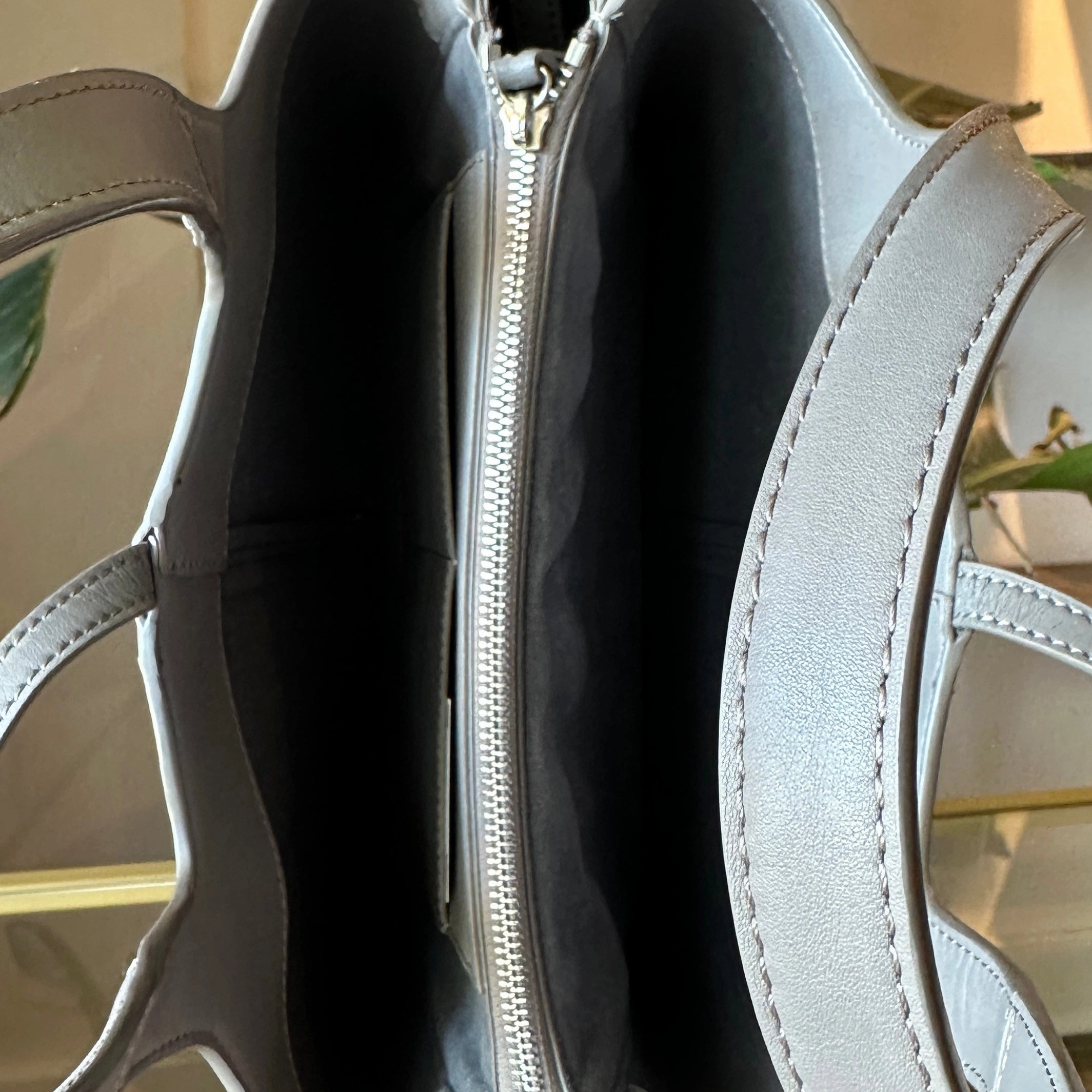 CELINE Tri-fold Medium Grey Shoulder Bag