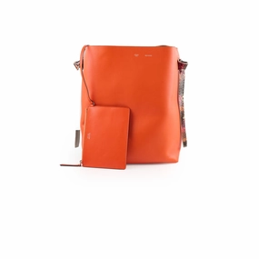 Celine Twisted Leather Cabas Tote Orange/Grey