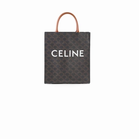 Celine Vertical Cabas Canvas Tote Brown