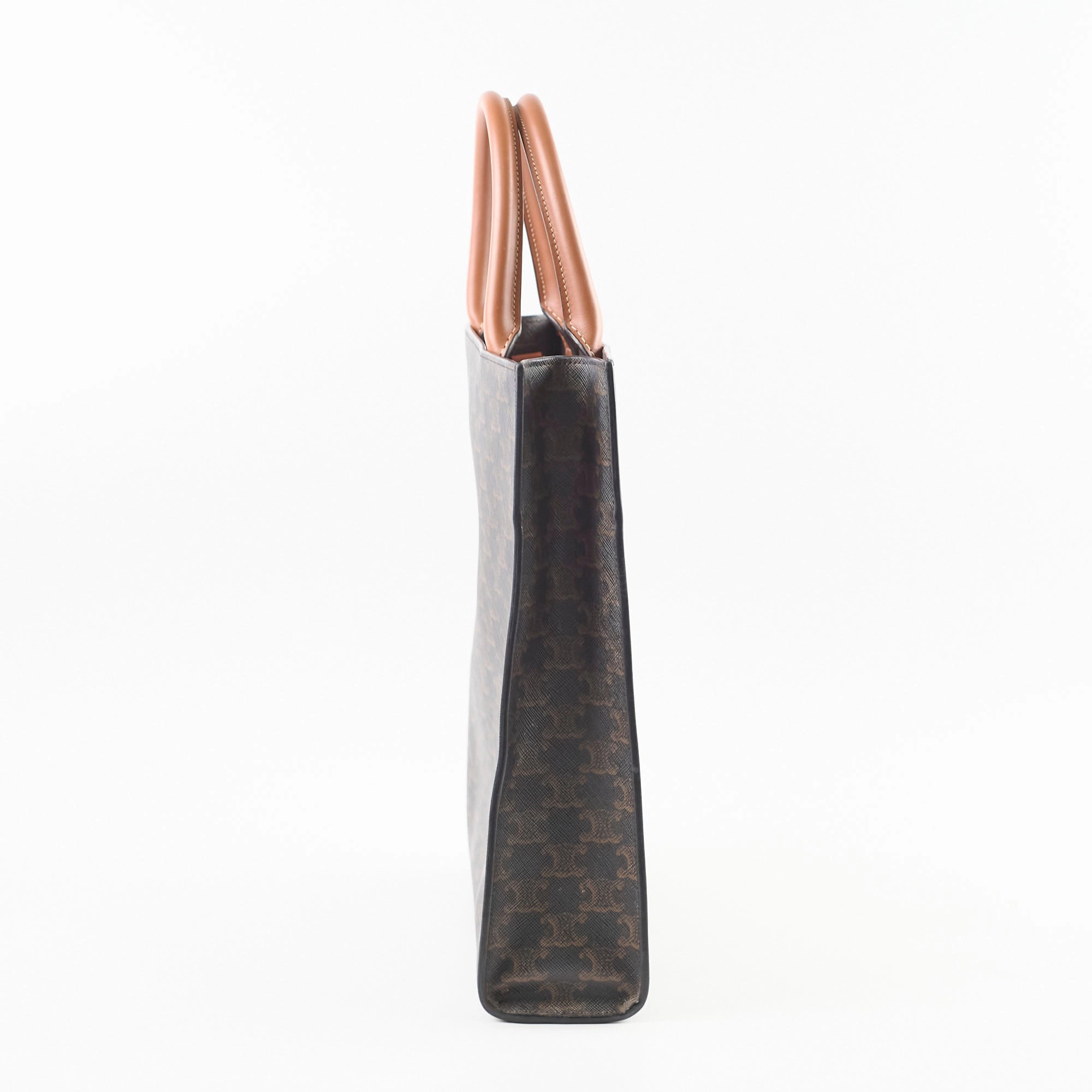 Celine Vertical Cabas Canvas Tote Brown