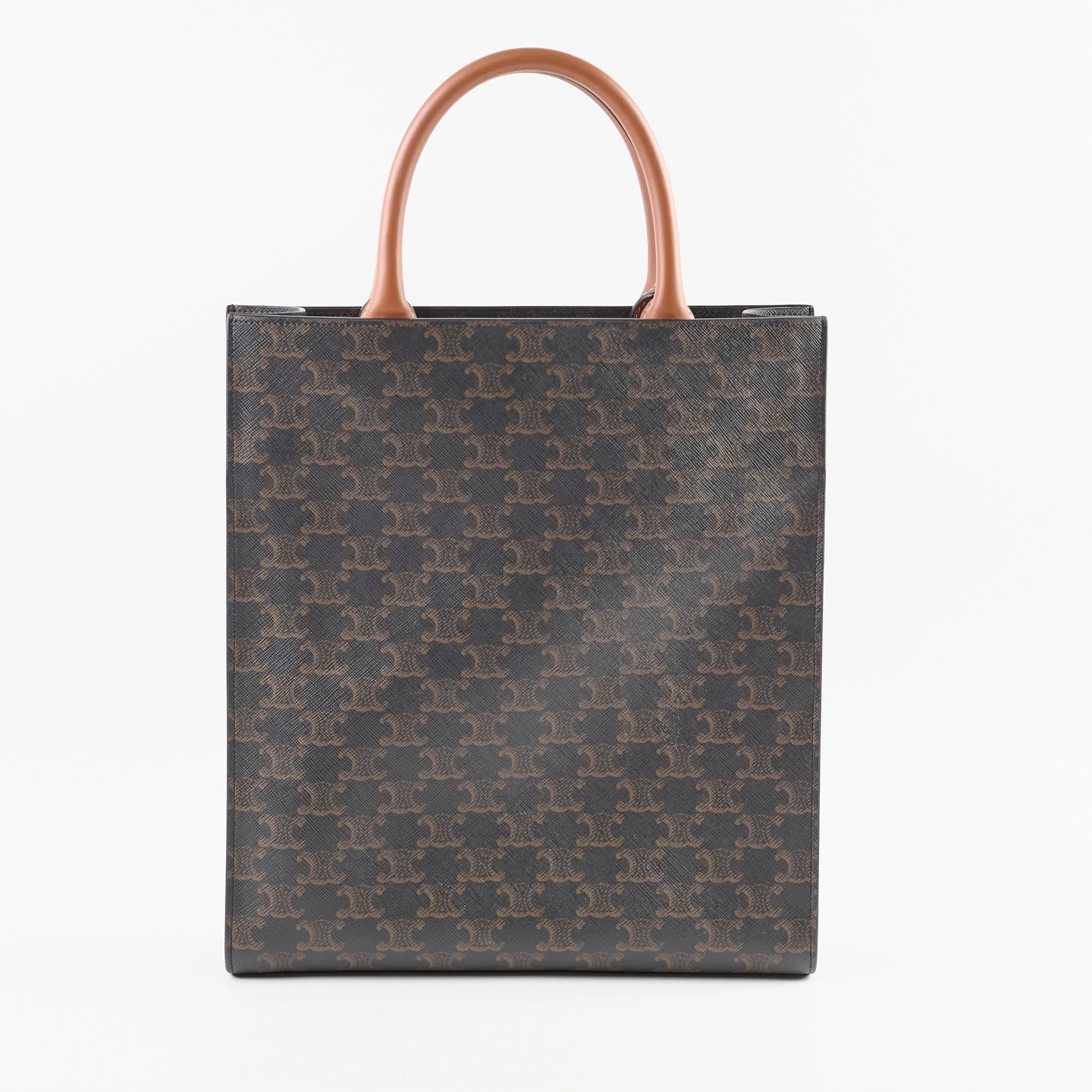 Celine Vertical Cabas Canvas Tote Brown