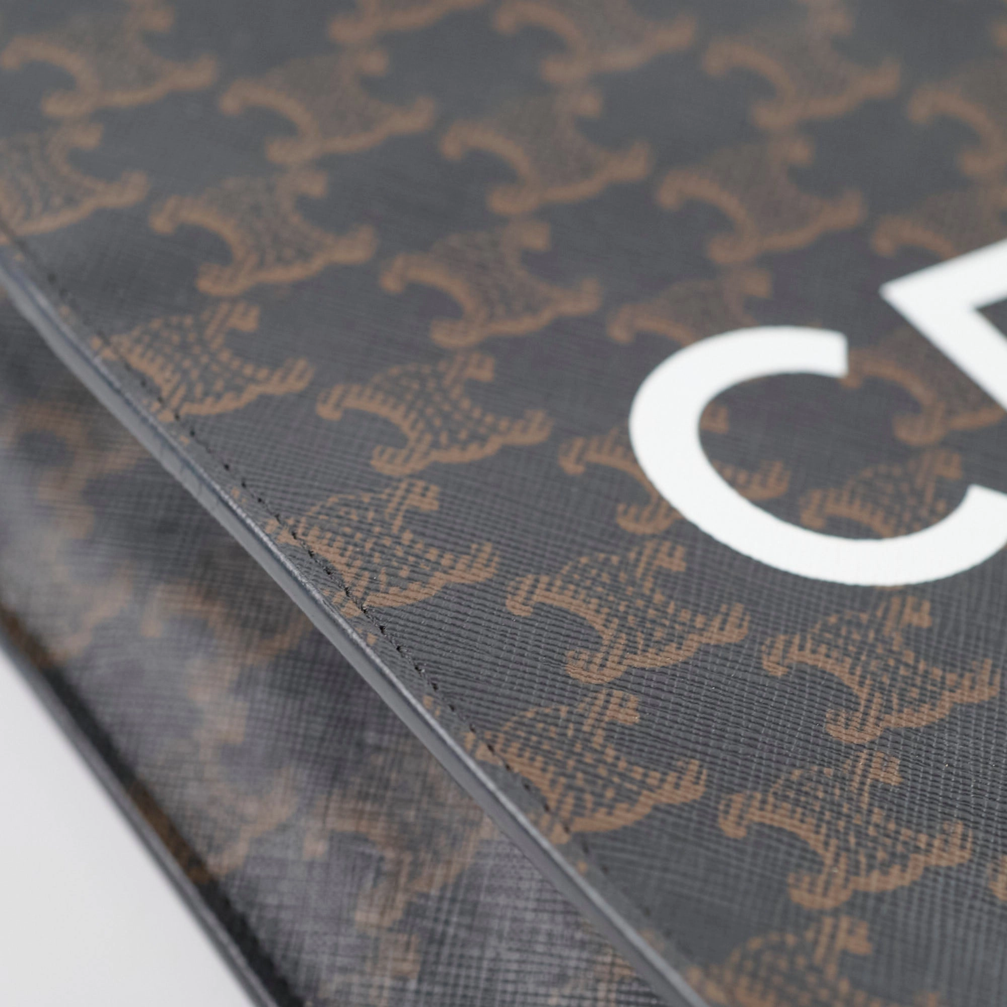 Celine Vertical Cabas Canvas Tote Brown