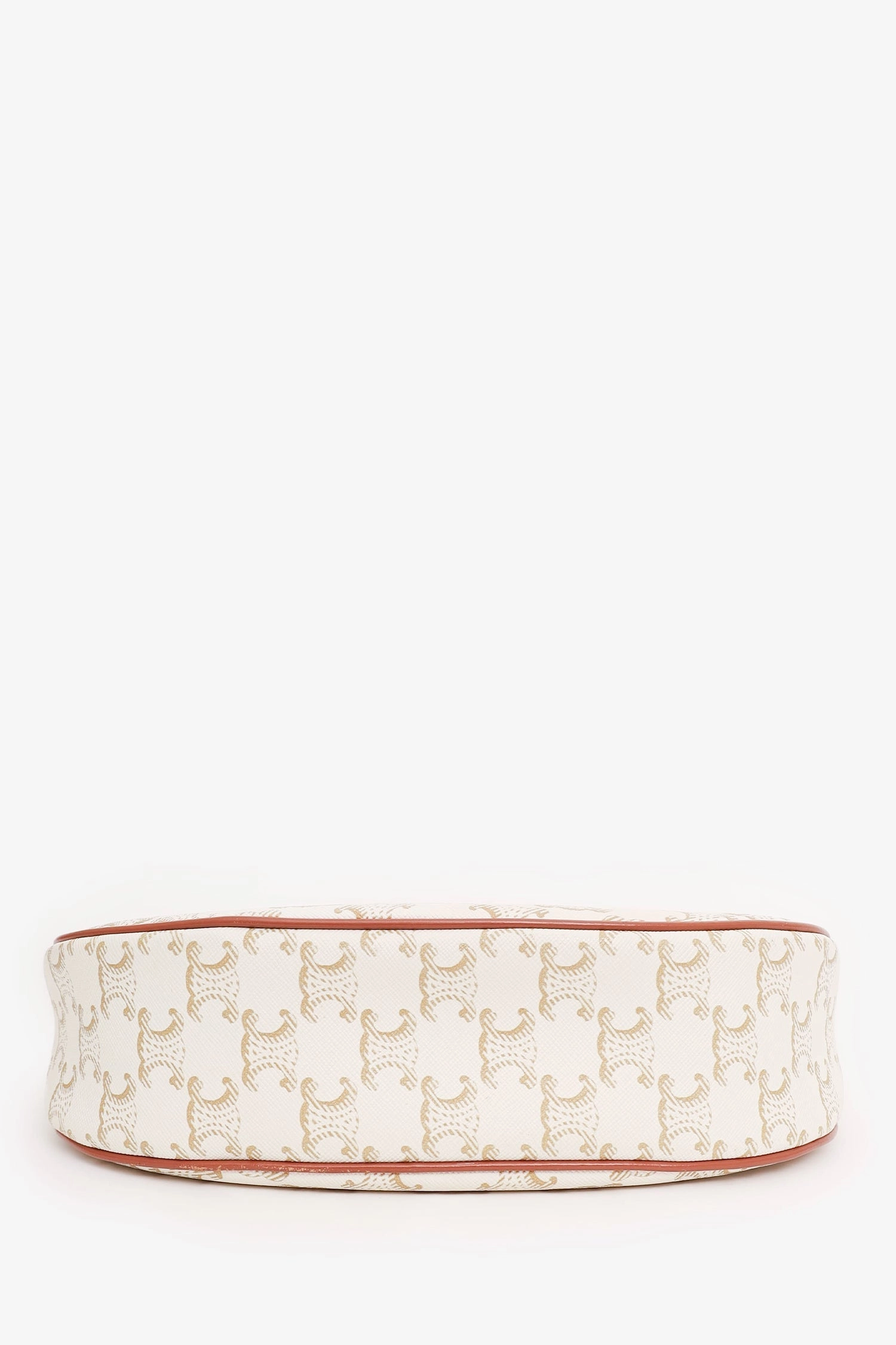 Celine White Canvas Triomphe Ava Shoulder Bag
