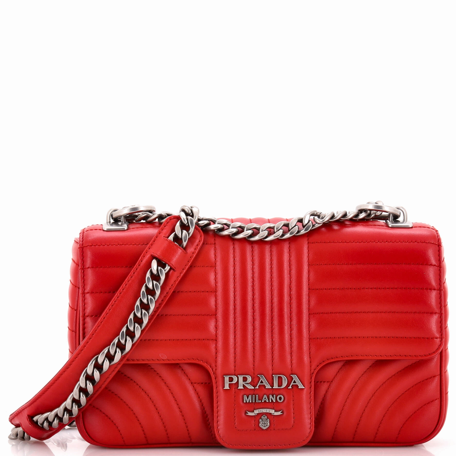 Chain Flap Shoulder Bag Diagramme Quilted Leather Medium