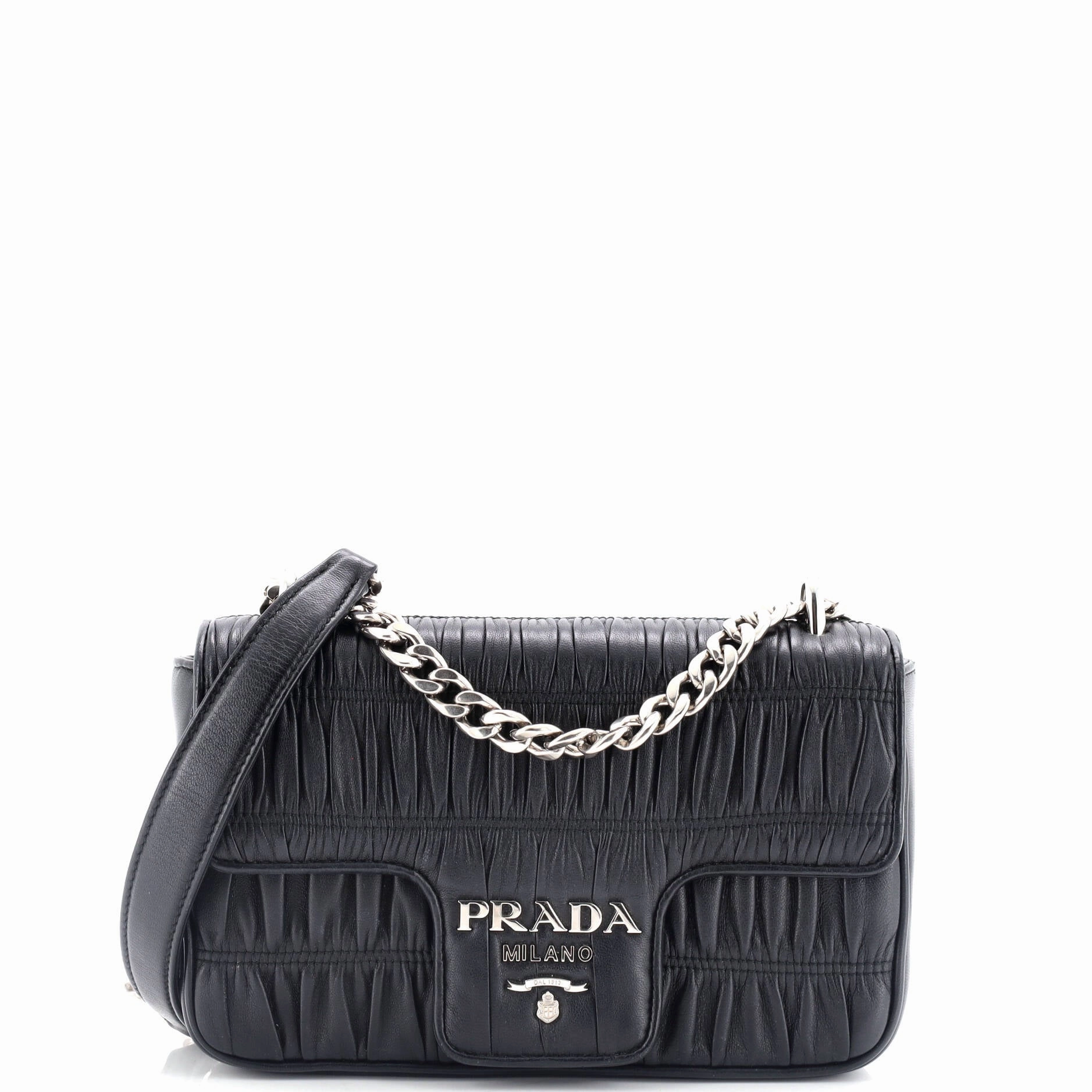 Chain Flap Shoulder Bag Nappa Gaufre Small