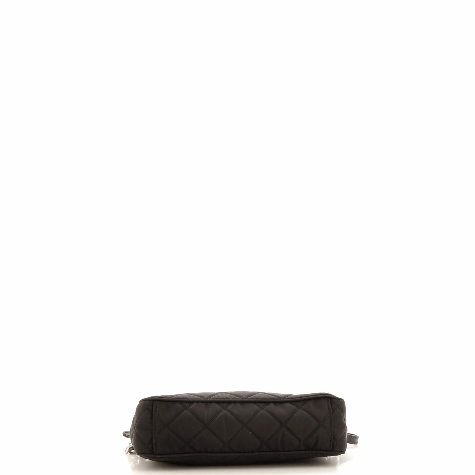 Chain Zip Shoulder Bag Quilted Tessuto Small