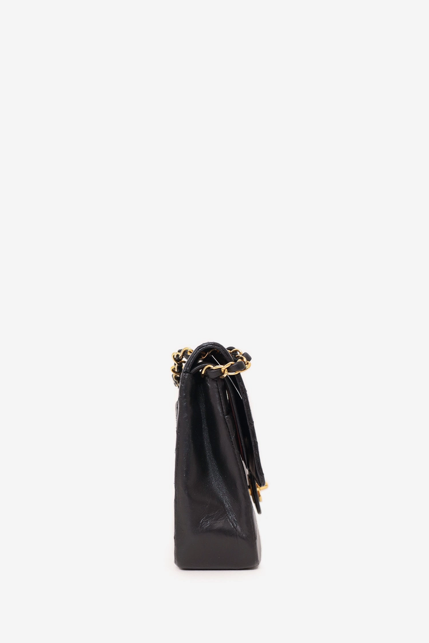 Chanel 1986-88 Black Quilted Lambskin Medium Double Flap Bag 'Refurbished'