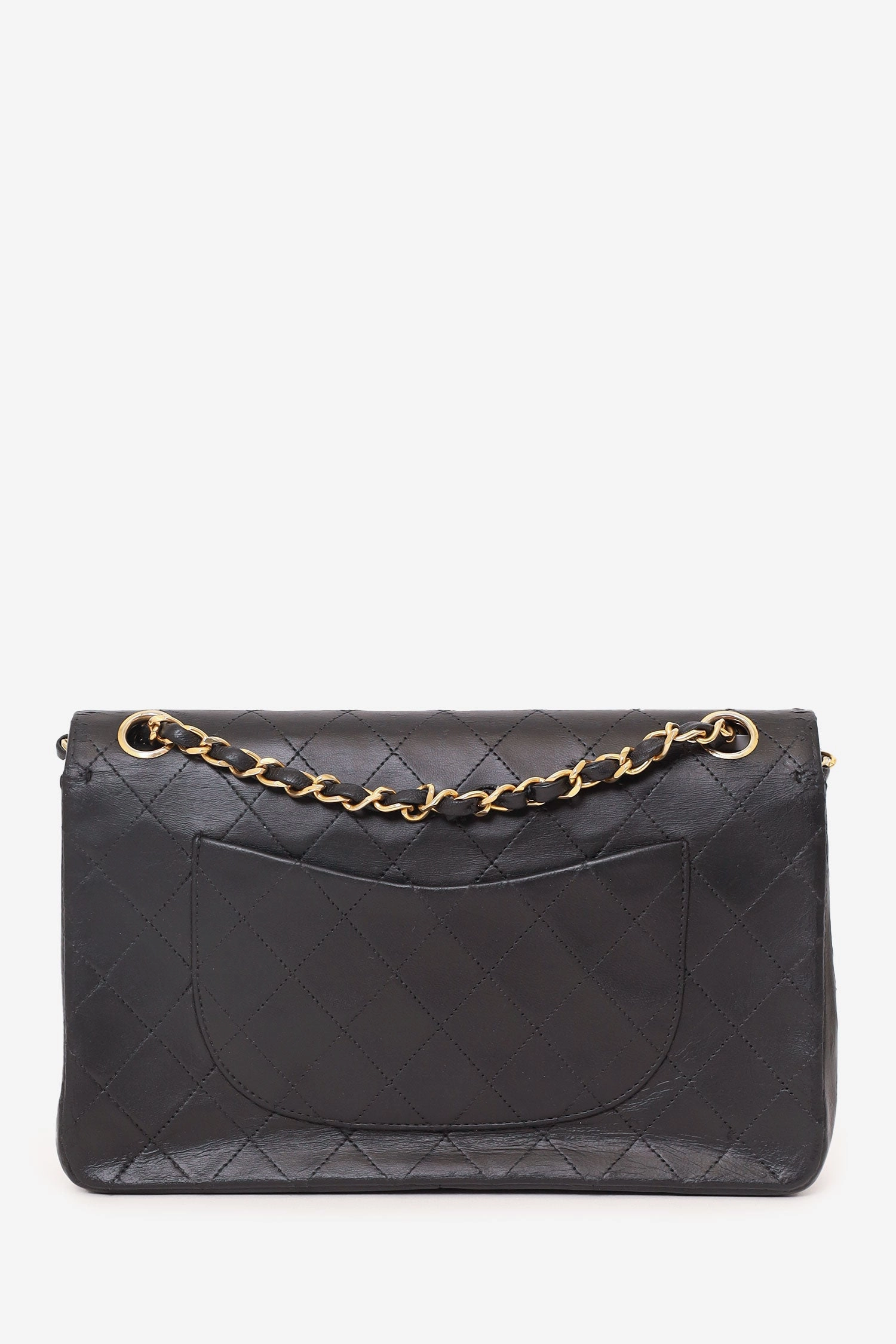 Chanel 1986-88 Black Quilted Lambskin Medium Double Flap Bag 'Refurbished'