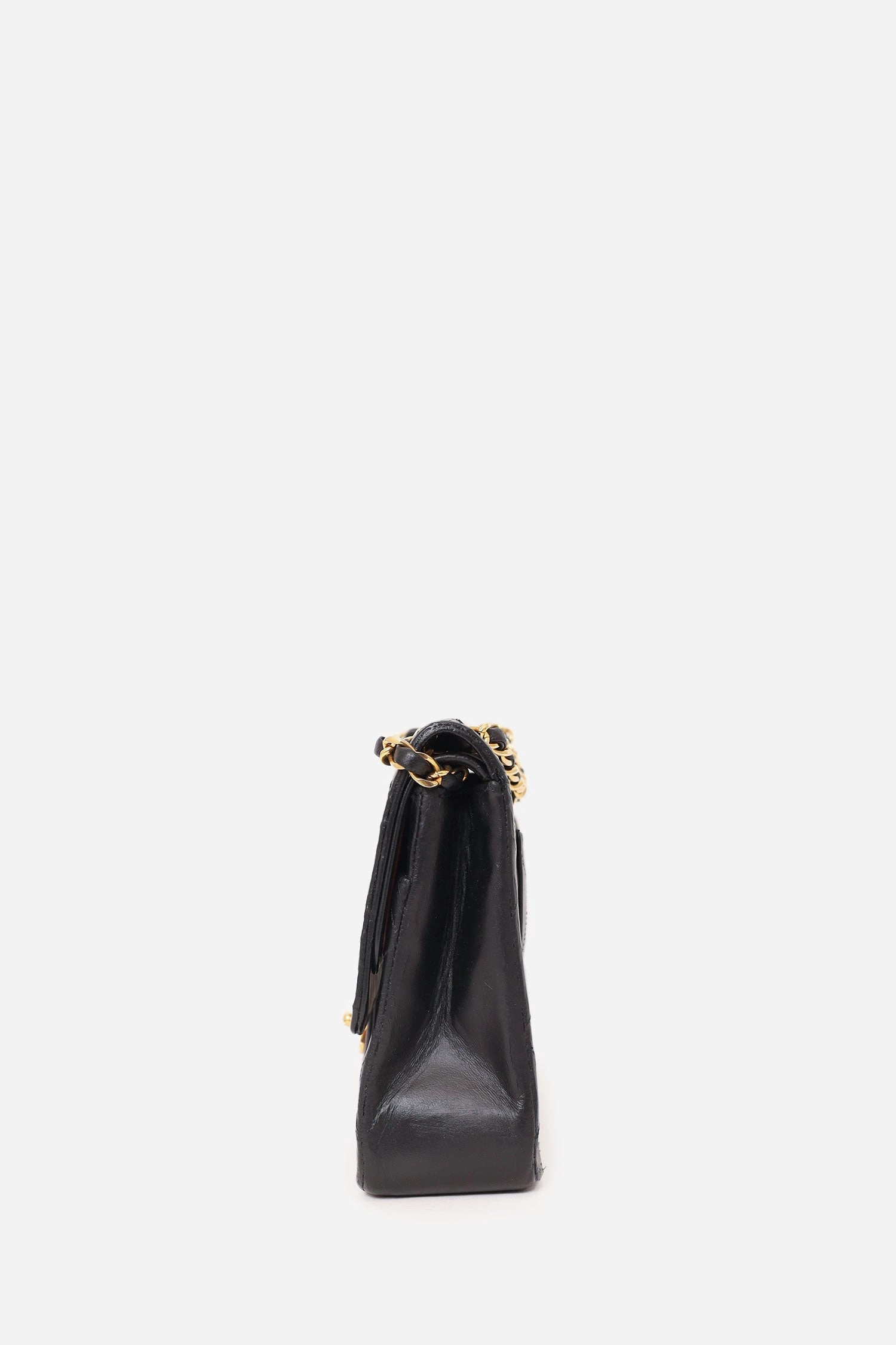 Chanel 1986-88 Black Quilted Lambskin Medium Double Flap Bag 'Refurbished'