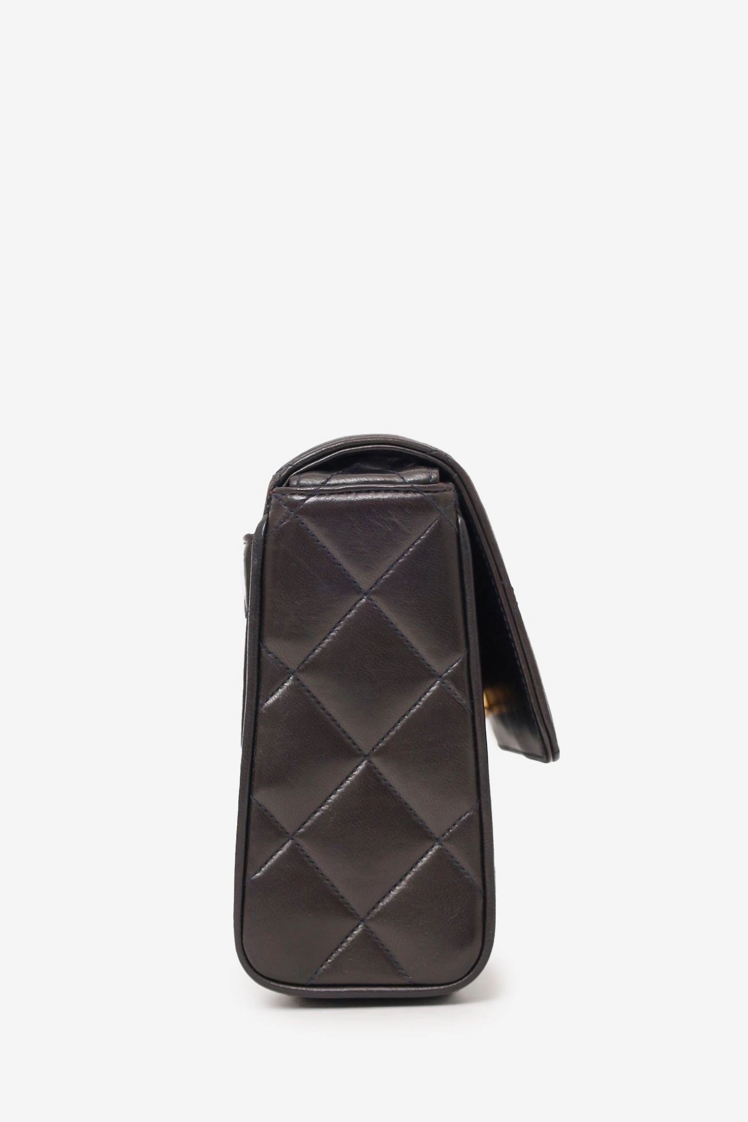 Chanel 1991-94 So Black Quilted Lambskin Leather CC Shoulder Bag