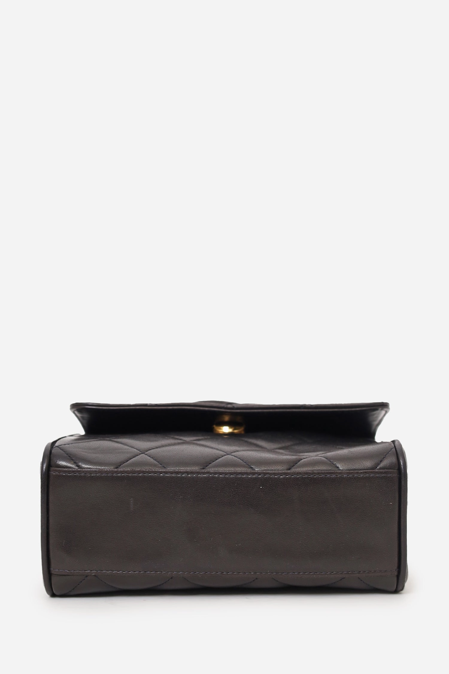 Chanel 1991-94 So Black Quilted Lambskin Leather CC Shoulder Bag