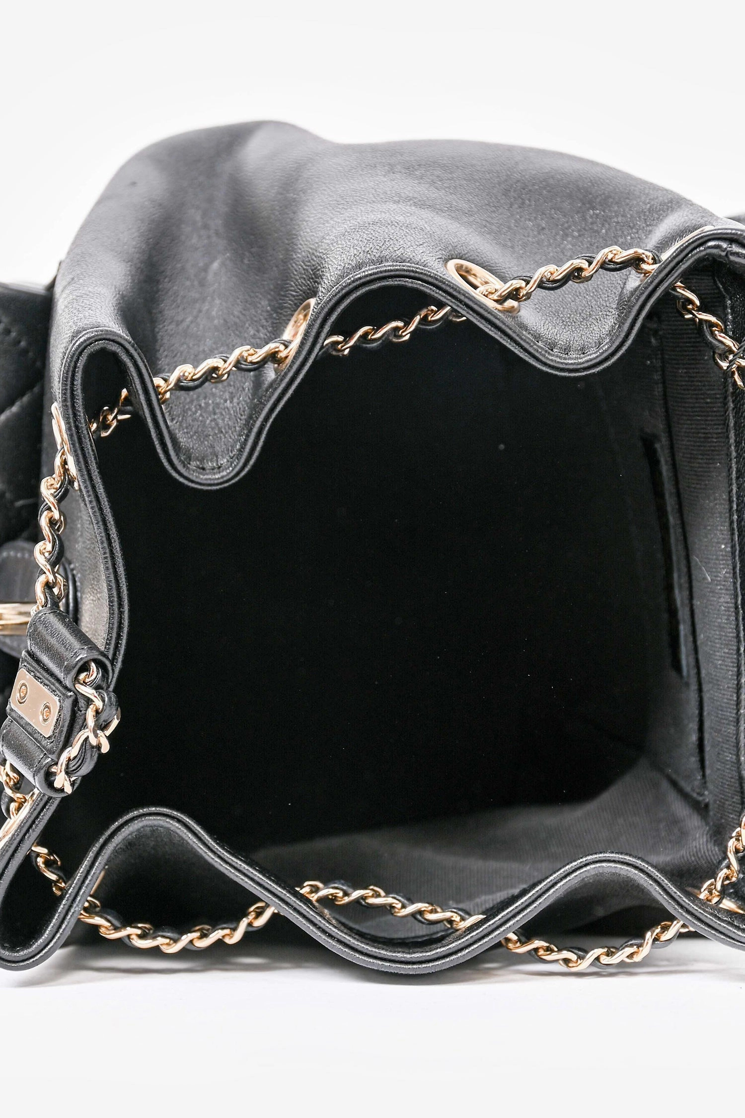Chanel 2023 Black Lambskin Leather Duma Backpack