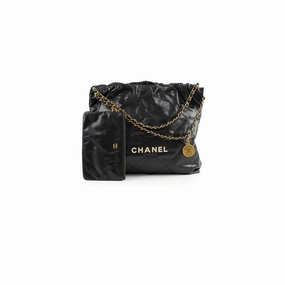 Chanel 22 Medium Black Microchip