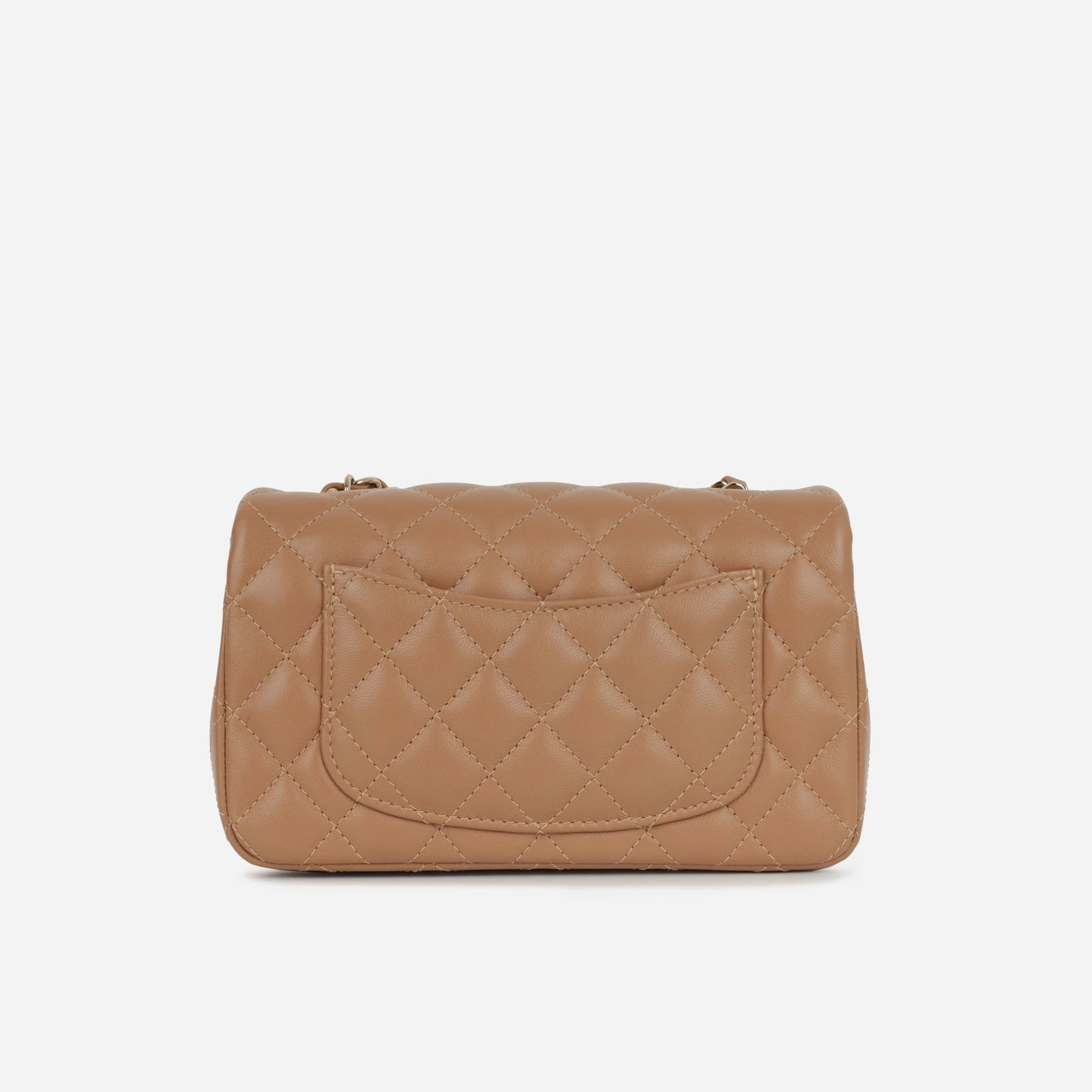Chanel - Classic Flap Bag Mini Rectangular - Caramel Lambskin CGHW - Plaque Series