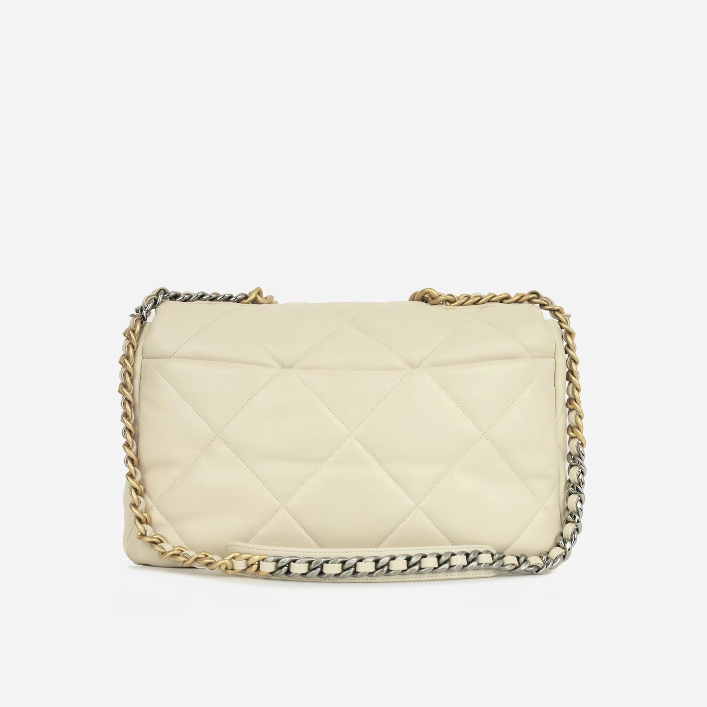 Chanel - Maxi 19 Flap Bag - Beige Lambskin MHW - Pre-Loved - 2020