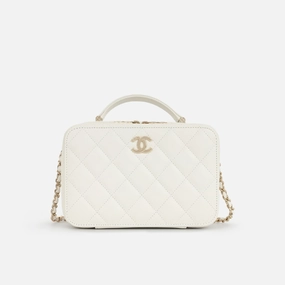 Chanel - Top Handle Vanity on Chain - White Caviar CGHW - 2022 - Pristine