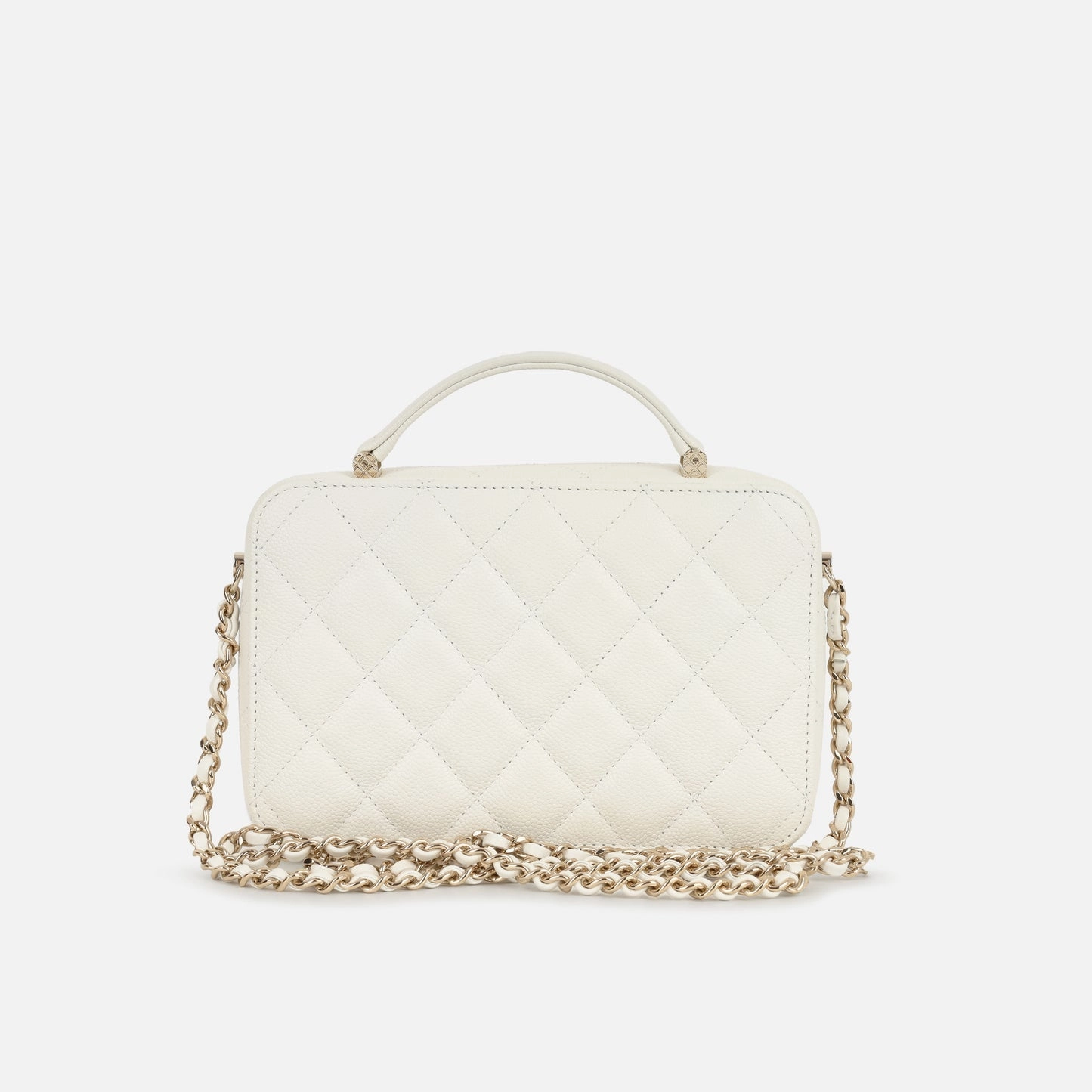 Chanel - Top Handle Vanity on Chain - White Caviar CGHW - 2022 - Pristine