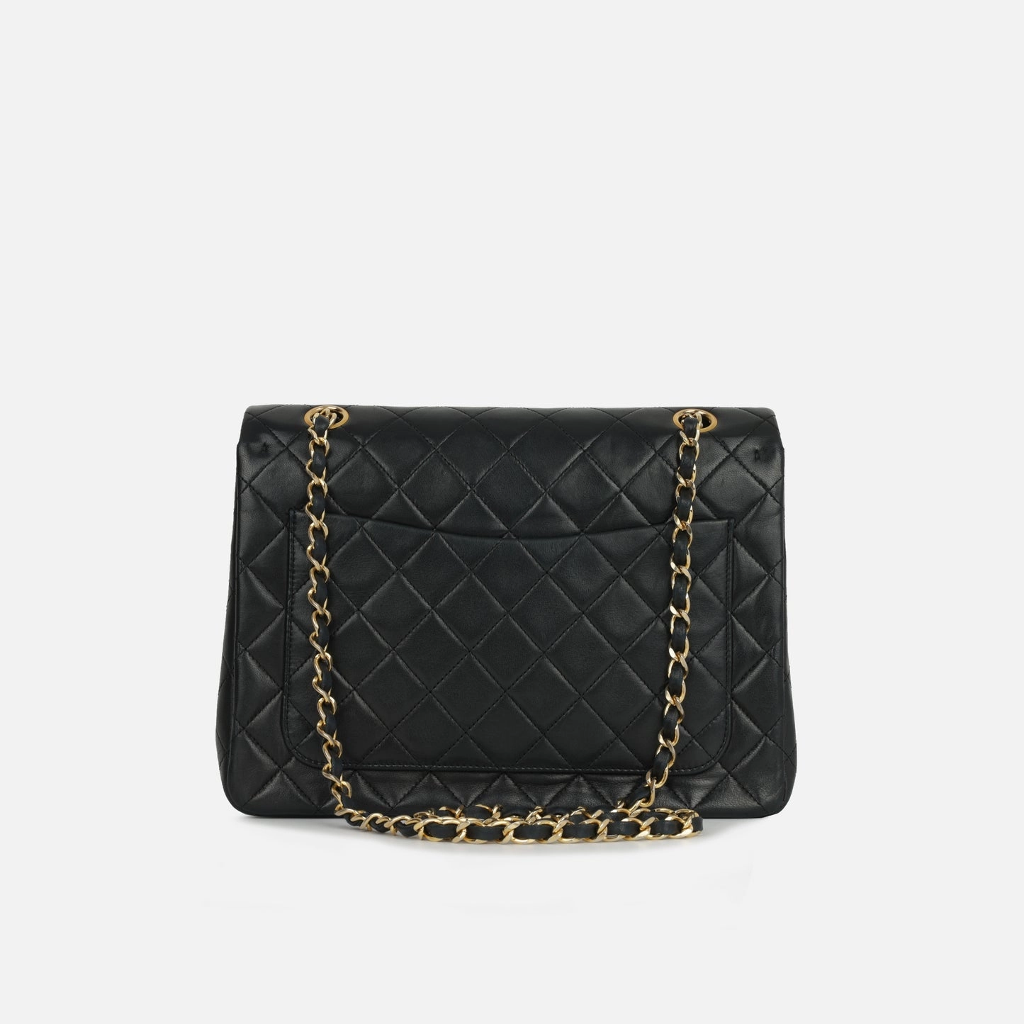 Chanel - Vintage Square Double Flap - Black Lambskin GHW - 2008/09