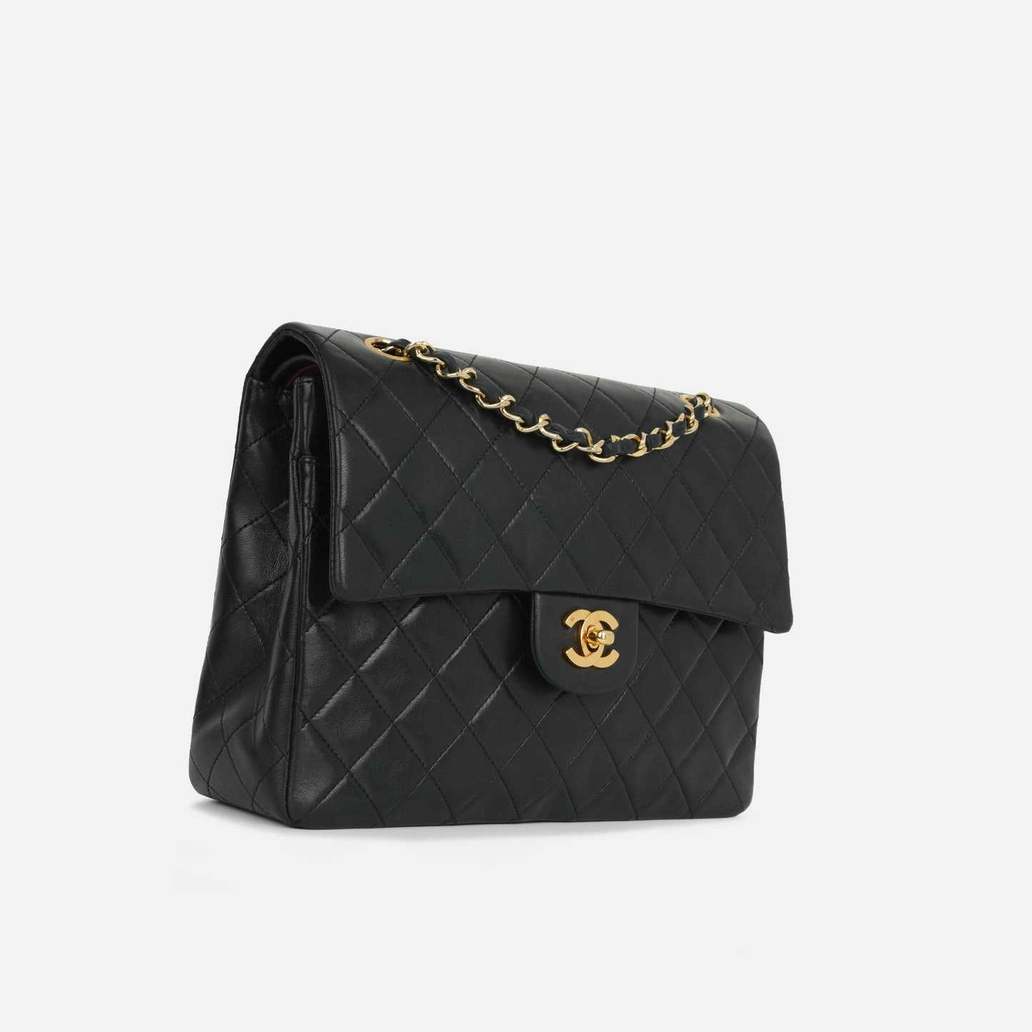 Chanel - Vintage Square Double Flap - Black Lambskin GHW - 2008/09