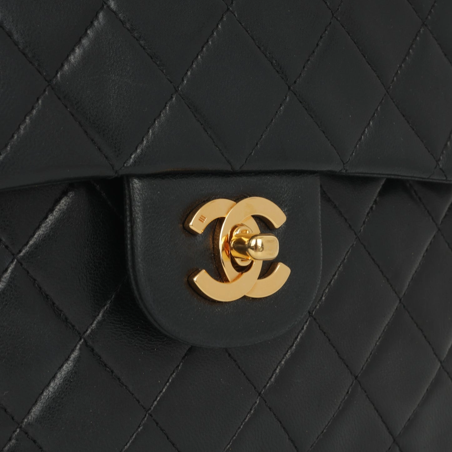 Chanel - Vintage Square Double Flap - Black Lambskin GHW - 2008/09
