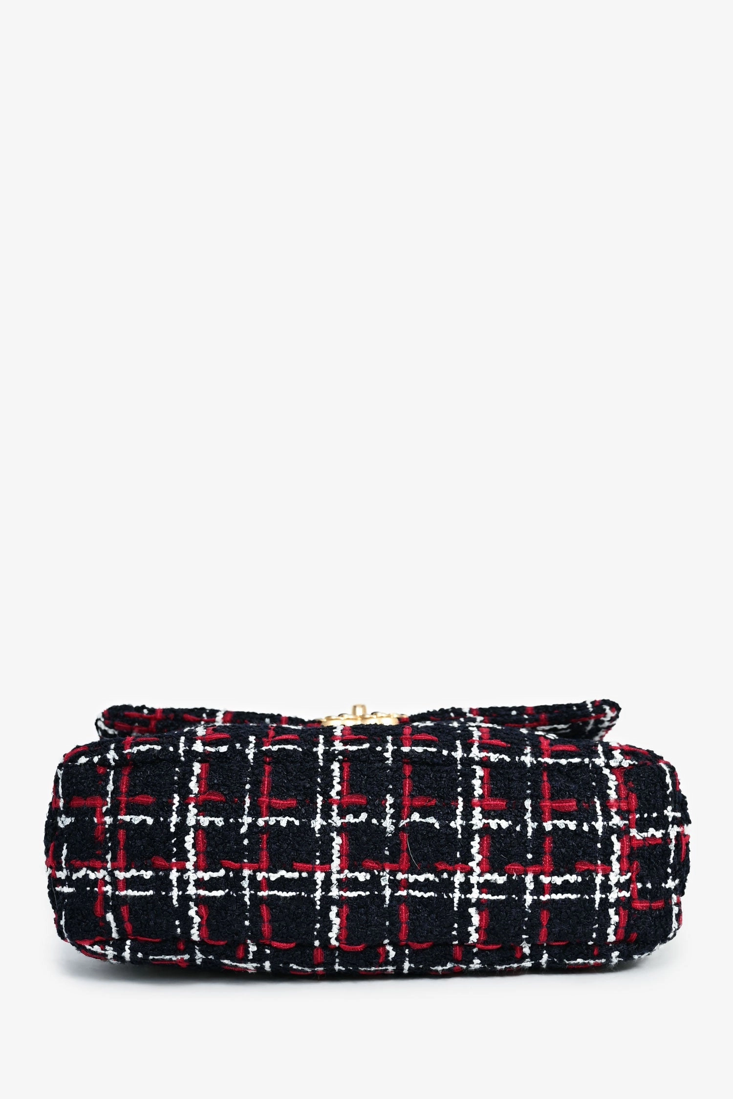 Chanel Black/Red/White Tweed Medium 19 Flap Shoulder Bag