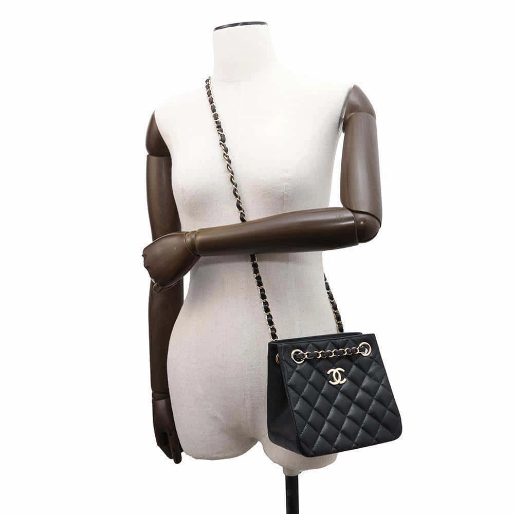 CHANEL Bucket ChainShoulder Bag BlackAS3176 Caviar Leather Size Mini