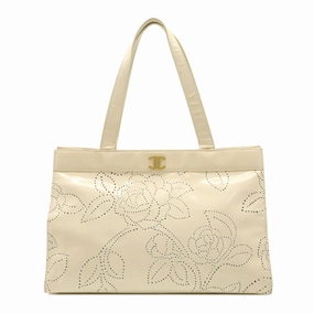 Chanel Camellia Patent Leather Tote Bag