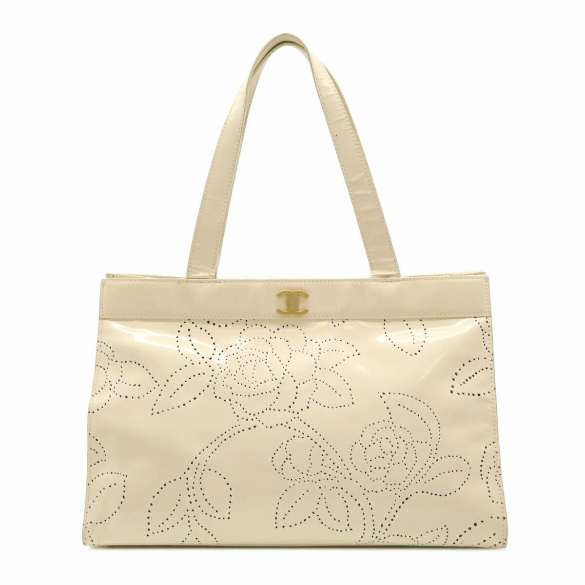 Chanel Camellia Patent Leather Tote Bag
