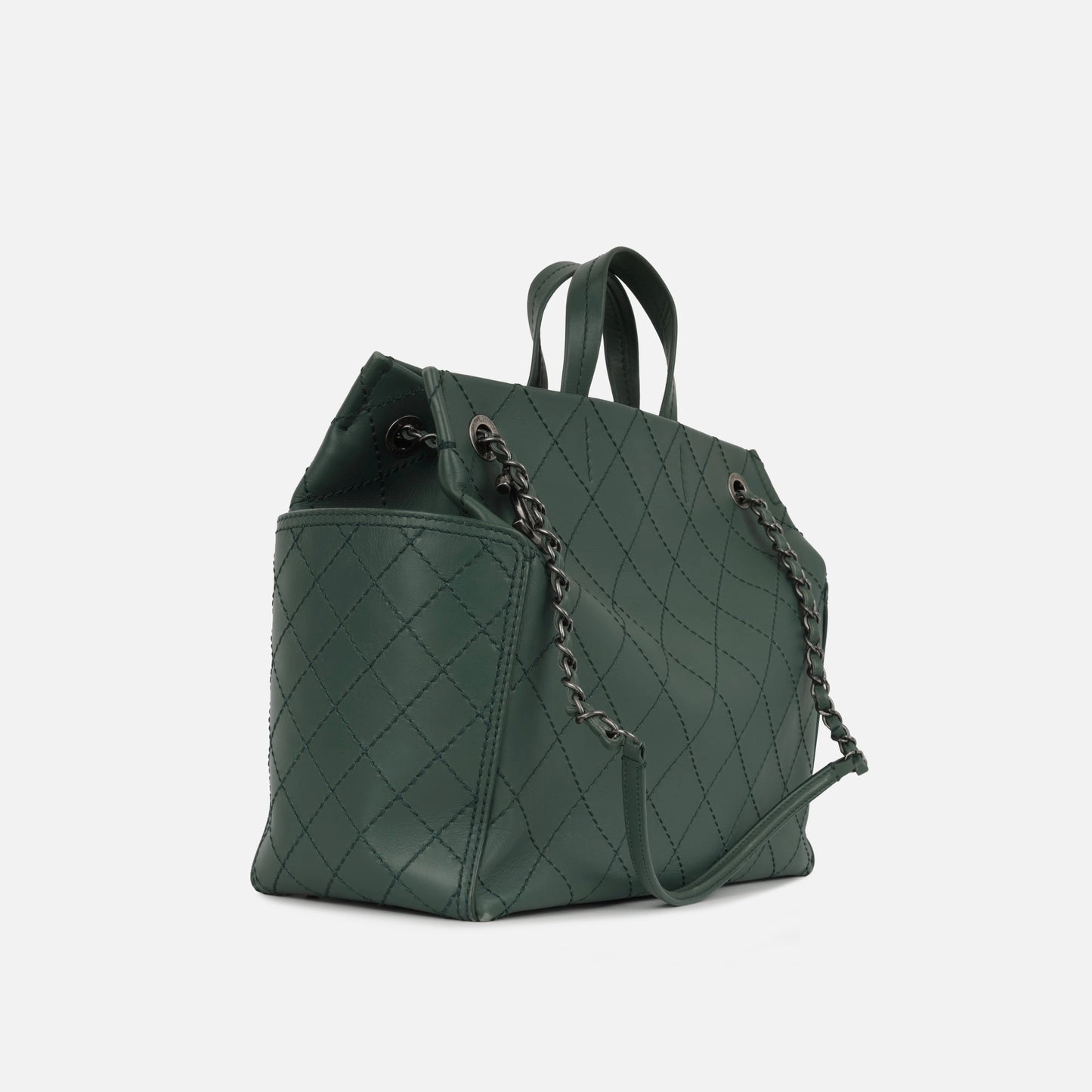Chanel CC Pocket Tote Teal Calfskin RHW